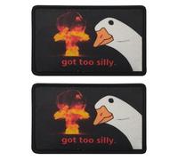 Got Too Silly Duck Tactical Morale Patch per vestiti, zaini, cappelli, borse, giacche, 8 x 4 cm, confezione da 2, nero