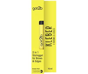 got2b Colla 4 Brows & Edges (16 ml), 2 in 1 Brow Gel & Hair Mascara, con pratico pennello bifacciale per lo styling e il fissaggio dei capelli del bambino, formula vegana