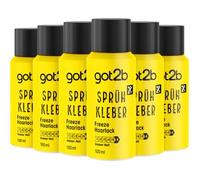 got2b Freeze - Vernice spray per capelli, tenuta 6 (6 x 100 ml), spray per capelli 72 ore, per acconciature ultra forti, senza incollare o seccare, fissa fino al prossimo lavaggio dei capelli