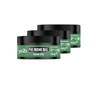 got2b Schwarzkopf Phenomenal Texture Clay Halt 5 (3 x 100 ml), cera per capelli da uomo dona uno stile fenomenale opaco, adatto per capelli più corti, formula vegana