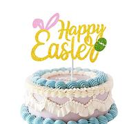 GotGala Happy Easter Cake Topper Oro Glitter Coniglio Orecchio di Pasqua Egg Cake Picks per Pasqua a tema forniture di decorazione per feste