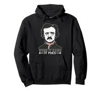 Goth Edgar Allan Poe Letterario Divertente Quando piove Si poes Felpa con Cappuccio