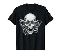 Goth Enthusiast Skull Tentacolo Horror Dark Fantasy Maglietta