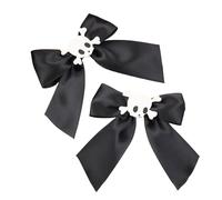 Goth Fiocco & Teschio Forma Clip Dei Capelli di Halloween Party Copricapo Per Le Donne Ragazze Prendere Foto Pony Antiscivolo Fermaglio Capelli Fo