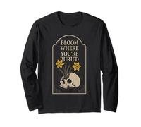Goth Gardener Witchy Garden Skull Plant Moody Dark Estetic Maglia a Manica