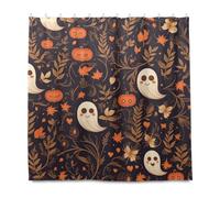 Goth Giallo Halloween Zucca Panno Decorativo Impermeabile Doccia Stallo Tenda con Gancio Poliestere Resistente Lavabile Grande Tenda da Doccia Fodera per Bagno Doccia Cortinas para el ba?o
