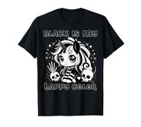 Goth Girl Black is My Happy Color Gothic Unicorn Emo Girl Maglietta
