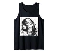 Goth Girl Zombie Emo Gothic Ragazza con Le Cuffie Canotta