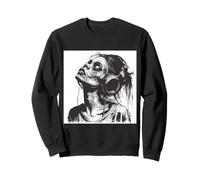 Goth Girl Zombie Emo Gothic Ragazza con Le Cuffie Felpa