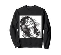 Goth Girl Zombie Emo Gothic Ragazza con Le Cuffie Felpa