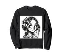 Goth Girl Zombie Emo Gothic Ragazza con Le Cuffie Felpa