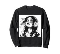 Goth Girl Zombie Emo Gothic Ragazza con Le Cuffie Felpa