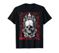 Goth Gothic Skull Tattoo Art Corona Horror Morte Maglietta