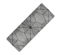 Goth Gray Halloween Spider Web stampato pieghevole yoga mat viaggio spessore 1 mm per le donne antiscivolo, con copertura per borsa da yoga tapete para ejercicio 180,3 x 66 cm