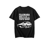 Goth Initial D T-Shirts Aesthetic Loose Men JDM AE86 T-Shirt Grunge Takumi Fujiwara Tofu Shop Streetwear Harajuku Clothes Black L