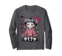 Goth Kawaii Creepy Doll giapponese Kanji Design Horror Anime Maglia a Manica