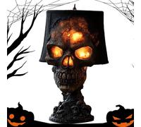 Goth Lamp, Halloween Skull Decor Desk Lamp, 7.87 Inches Skeleton Ambient Lighting, Unusual Desktop Accessories, Ideal for Bedroom, Party Supplies, Spooky Seasonal Accent, Gothic Home Decoration