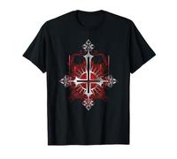 Goth Occult Satanic Cross Upside Down Inverted Gothic Cross Maglietta