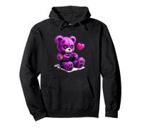 Goth Pastel Carino Creepy Kawaii Gamer Teddy Bear Gaming Felpa con Cappuccio