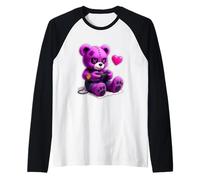 Goth Pastel Carino Creepy Kawaii Gamer Teddy Bear Gaming Maglia con Maniche Raglan