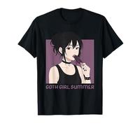 Goth Ragazza Estate Scuro Occulto Emo Anime Manga Maglietta