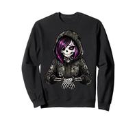 Goth Ragazza Scheletro Grunge Horror Creepy Arte Gotica Felpa