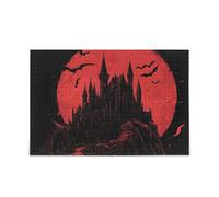 Goth Red Moon Castle Puzzle per adulti Puzzle per adulti per giochi di famiglia Difficile e stimolante I migliori regali per la tua famiglia Puzzle per adulti 1000 pezzi