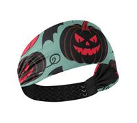 Goth rosso nero Halloween strega zucca antiscivolo fascia titolare elastico testa sudore fasce per le donne per corsa tennis calcio allenamenti