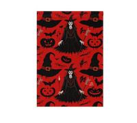 Goth Rosso Nero Halloween Strega Zucca stagionale casa bandiere per esterni banner per la decorazione esterna 28x40 doppia faccia
