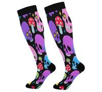 Goth Skull Sugar Skeleton Calze Elastiche 50Cm Donne Calze Antitrombo Elastiche Graduata Compression Socks Per Edema Infermiera Circolazione Atletica