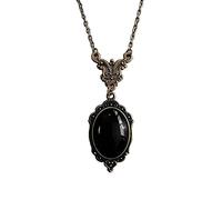 GOTH Vintage Red/Black Crystal Crystal Cameo Cittana A Ciondolo Regalo Halloween Christmas Per Women Friend Fashion Jewelry