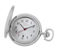 Gotham Orologio da taschino classico da uomo in acciaio inox analogico al quarzo con data # GWC14125S, Argento