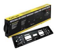 Gotham Portatarga Universale con 3 Sensori di Parcheggio posteriori Integrati e Buzzer | Sistema di Assistenza Retromarcia con Allarme Acustico | Installazione Facile | Impermeabile