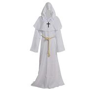 Gothden Golden service Costume da Monaco Sacerdote Accappatoio Frate Medieval Rinascimentale per Halloween Carnevale