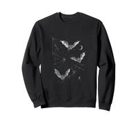 Gothic Bats Spider Web Moon Dark Halloween Vintage Design Felpa