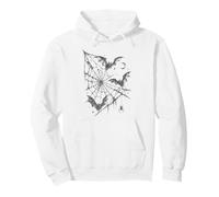 Gothic Bats Spider Web Moon Dark Halloween Vintage Design Felpa con Cappuccio