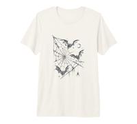 Gothic Bats Spider Web Moon Dark Halloween Vintage Design Maglietta Premium