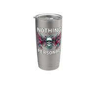 Gothic Biker Skull Nothing Personal Y2K Alt Grunge Bicchiere termico in acciaio inox doppia parete
