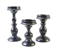 Gothic Black Candle Holder Set, 3 pezzi decorativi Centerpiece Stand, Elegant Tabletop Accent Compact Ideal for Halloween Party, Wedding, Christmas, Bedroom, Dining Room, and Hotel Decor