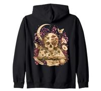 Gothic Botanical Skull Moon Grimoire Dark Academia Book Love Felpa con Cappuccio