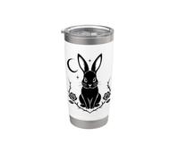 Gothic Bunny Crescent Moon Black Rose Rabbit Design Bicchiere termico in acciaio inox doppia parete