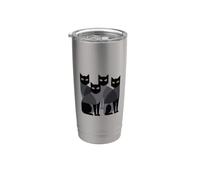 Gothic Cats Emo Grunge Punk Graphic Goth Mid-Century Modern Bicchiere termico in acciaio inox doppia parete