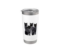 Gothic Cats Emo Grunge Punk Graphic Goth Mid-Century Modern Bicchiere termico in acciaio inox doppia parete