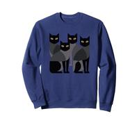 Gothic Cats Emo Grunge Punk Graphic Goth Mid-Century Modern Felpa