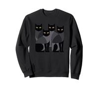 Gothic Cats Emo Grunge Punk Graphic Goth Mid-Century Modern Felpa