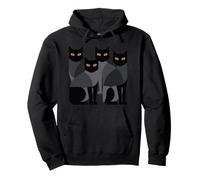 Gothic Cats Emo Grunge Punk Graphic Goth Mid-Century Modern Felpa con Cappuccio