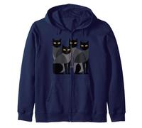 Gothic Cats Emo Grunge Punk Graphic Goth Mid-Century Modern Felpa con Cappuccio