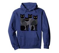 Gothic Cats Emo Grunge Punk Graphic Goth Mid-Century Modern Felpa con Cappuccio