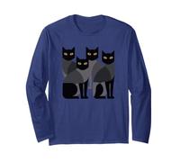 Gothic Cats Emo Grunge Punk Graphic Goth Mid-Century Modern Maglia a Manica