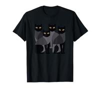 Gothic Cats Emo Grunge Punk Graphic Goth Mid-Century Modern Maglietta